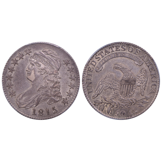 1815/2 50C Capped Bust Half Dollar PCGS AU53 (CAC)